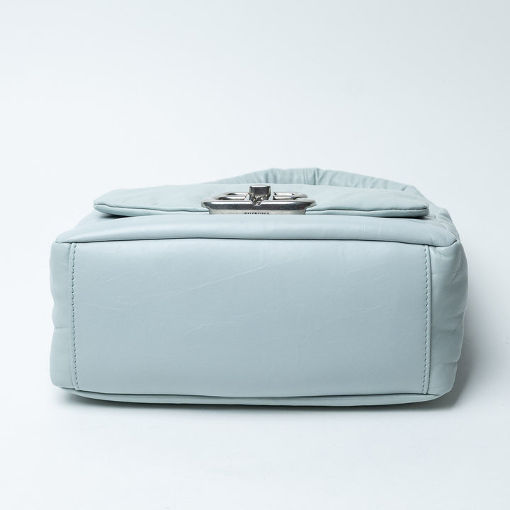 Light Blue Calfskin Leather Small Monaco Sling Bag. (view 4)