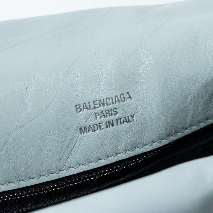 Light Blue Calfskin Leather Small Monaco Sling Bag. (view 7)