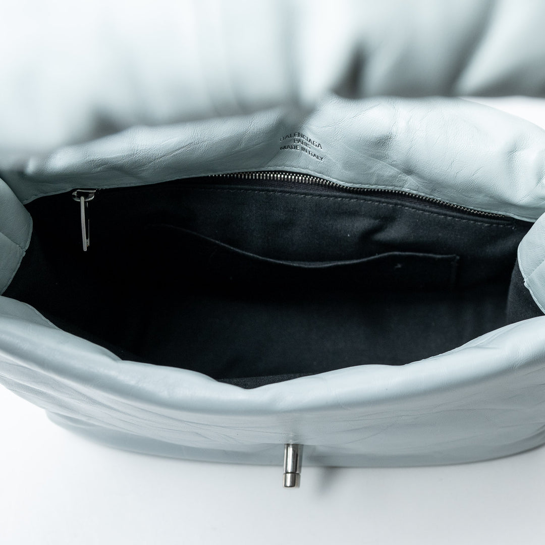 Light Blue Calfskin Leather Small Monaco Sling Bag. (view 8)