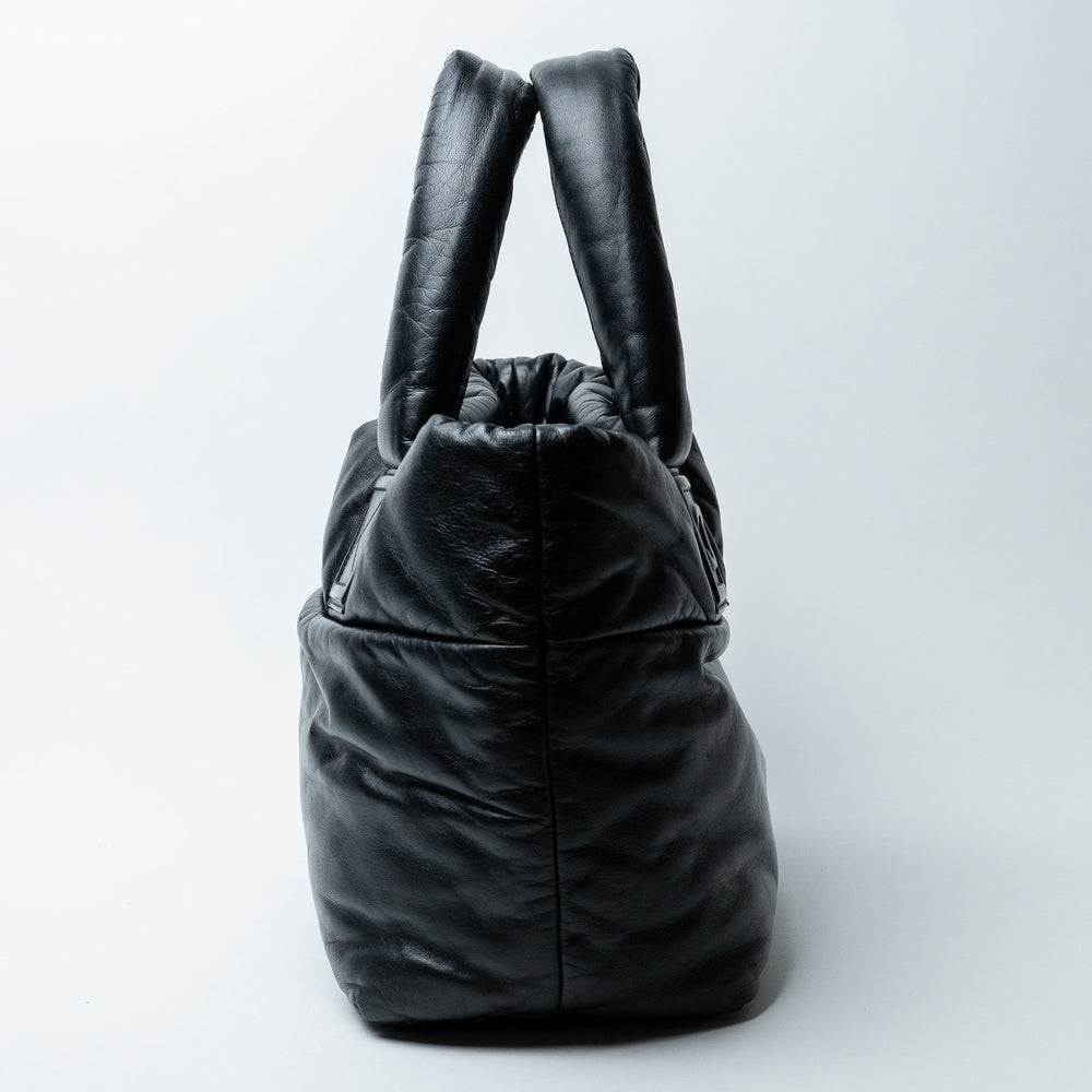 Black Lambskin Leather Medium Coco Cocoon Tote Bag. (view 2)