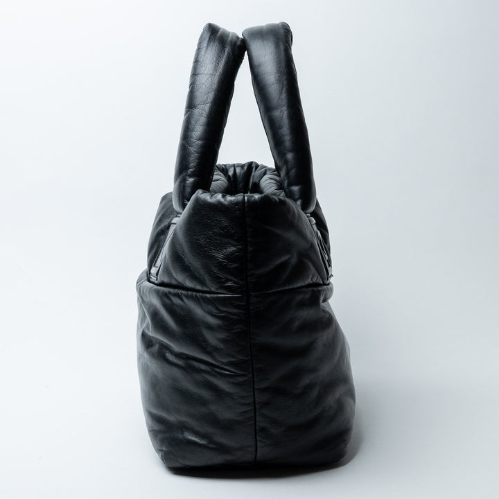 Black Lambskin Leather Medium Coco Cocoon Tote Bag. (view 2)