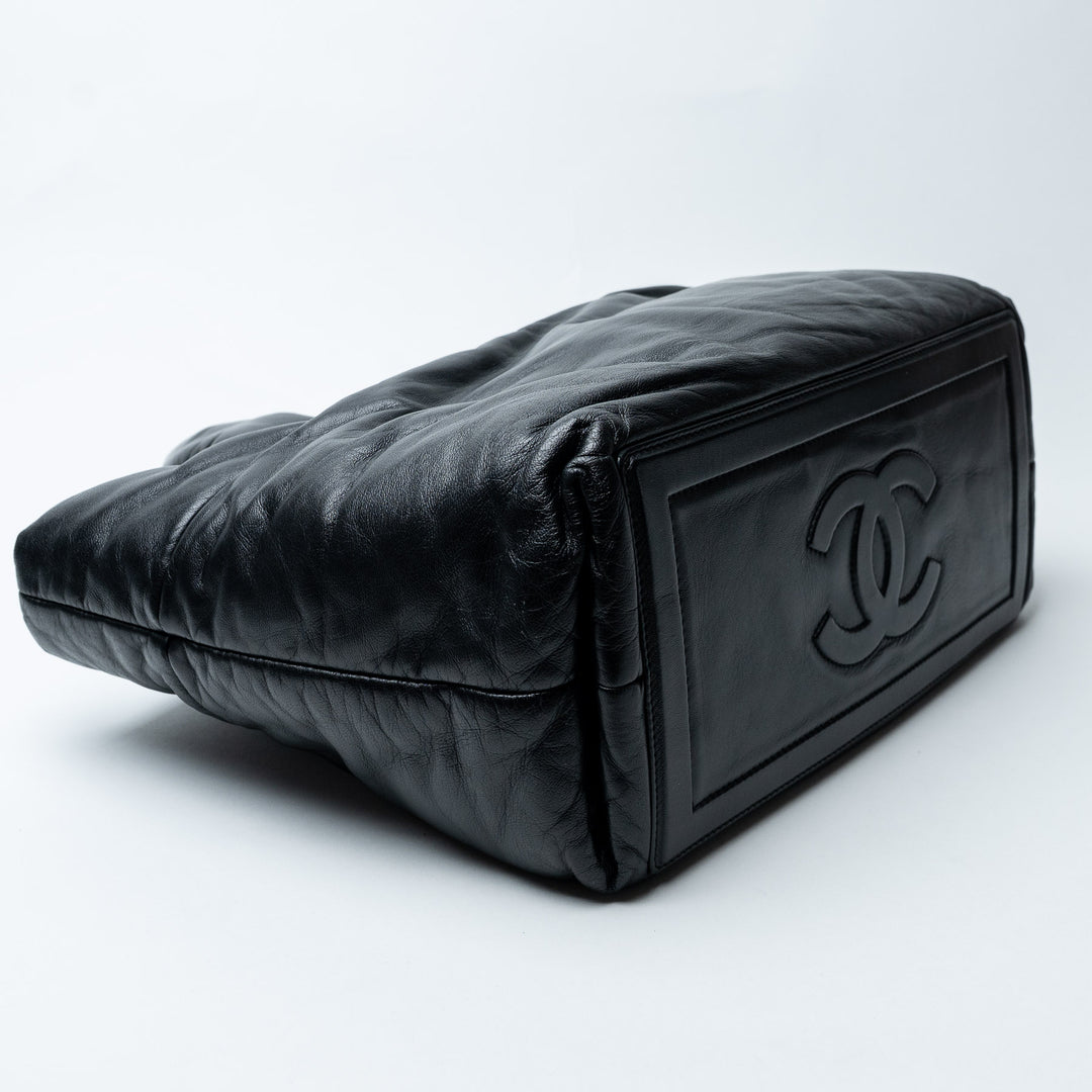 Black Lambskin Leather Medium Coco Cocoon Tote Bag. (view 4)