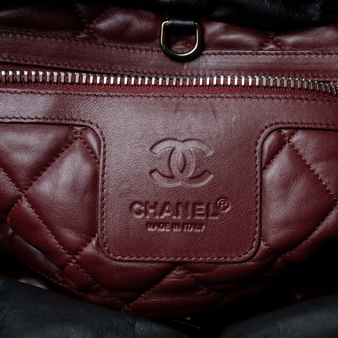 Black Lambskin Leather Medium Coco Cocoon Tote Bag. (view 6)