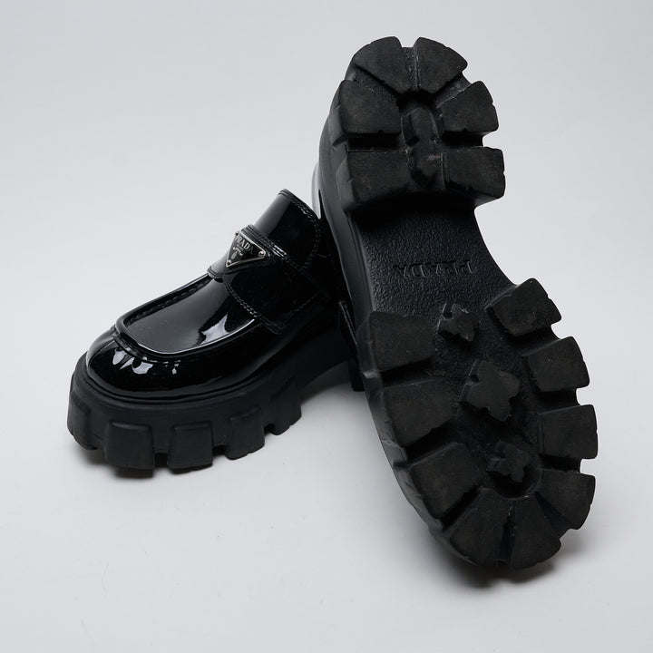 Black Patent Leather Monolith Platform Loafers. (view 7)