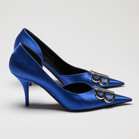 Balenciaga Blue Satin Talon d'Osrsay Pump Heels Size 39