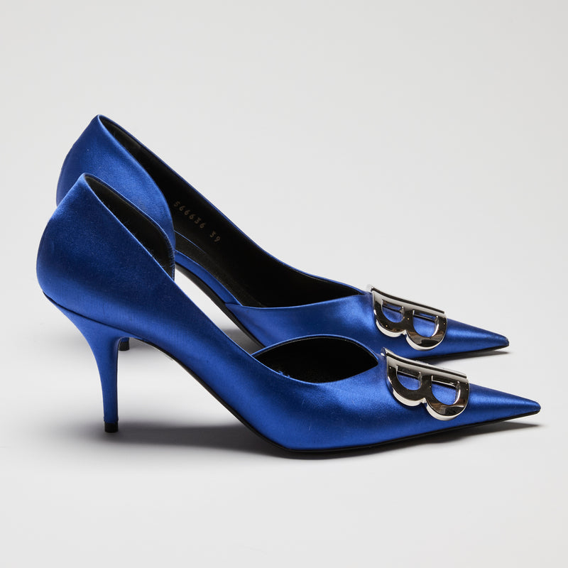 Balenciaga Blue Satin Talon d'Osrsay Pump Heels Size 39