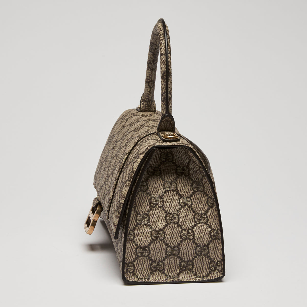 Gucci x Balenciaga Coated Monogram Canvas The Hacker Project Hour Glass Top Handle Hand Bag