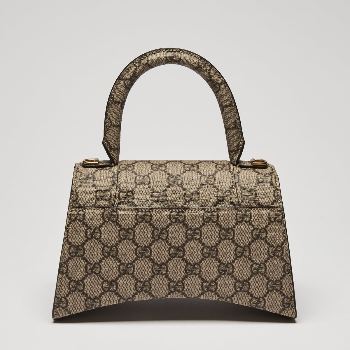 Gucci x Balenciaga Coated Monogram Canvas The Hacker Project Hour Glass Top Handle Hand Bag