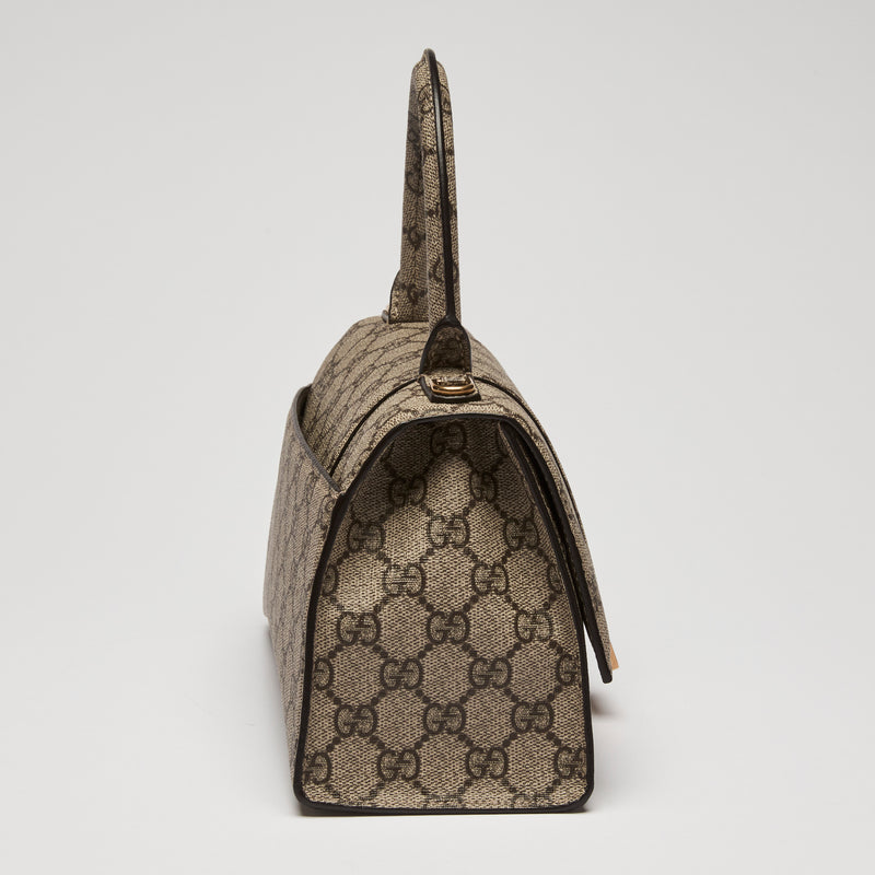 Gucci x Balenciaga Coated Monogram Canvas The Hacker Project Hour Glass Top Handle Hand Bag