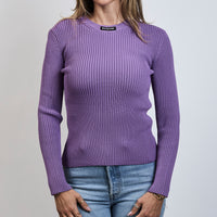 Balenciaga Purple Viscose Crew Neck Sweater Size Medium