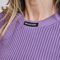 Balenciaga Purple Viscose Crew Neck Sweater Size Medium