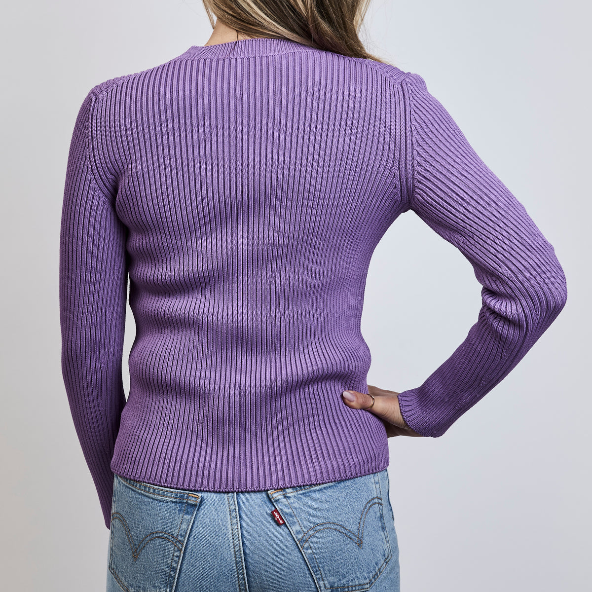 Balenciaga Purple Viscose Crew Neck Sweater Size Medium