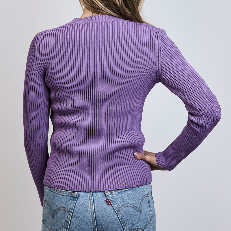 Balenciaga Purple Viscose Crew Neck Sweater Size Medium