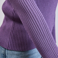 Balenciaga Purple Viscose Crew Neck Sweater Size Medium