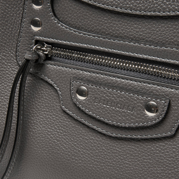 Balenciaga Grey Grained Calfskin Leather Small Neo Classic City Bag