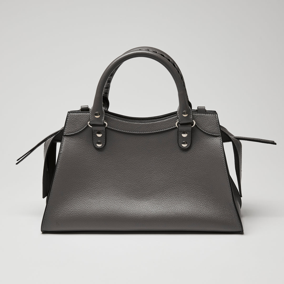 Balenciaga Grey Grained Calfskin Leather Small Neo Classic City Bag