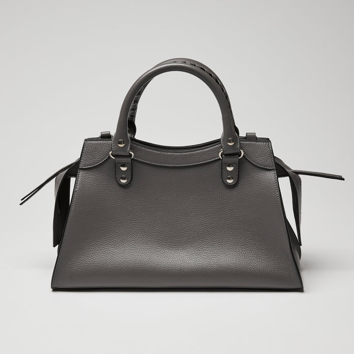 Balenciaga Grey Grained Calfskin Leather Small Neo Classic City Bag