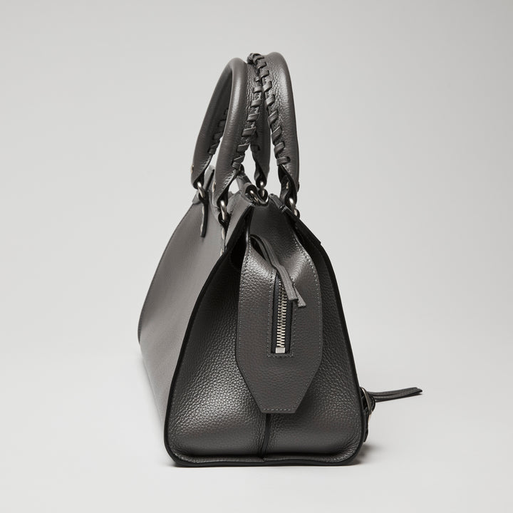 Balenciaga Grey Grained Calfskin Leather Small Neo Classic City Bag