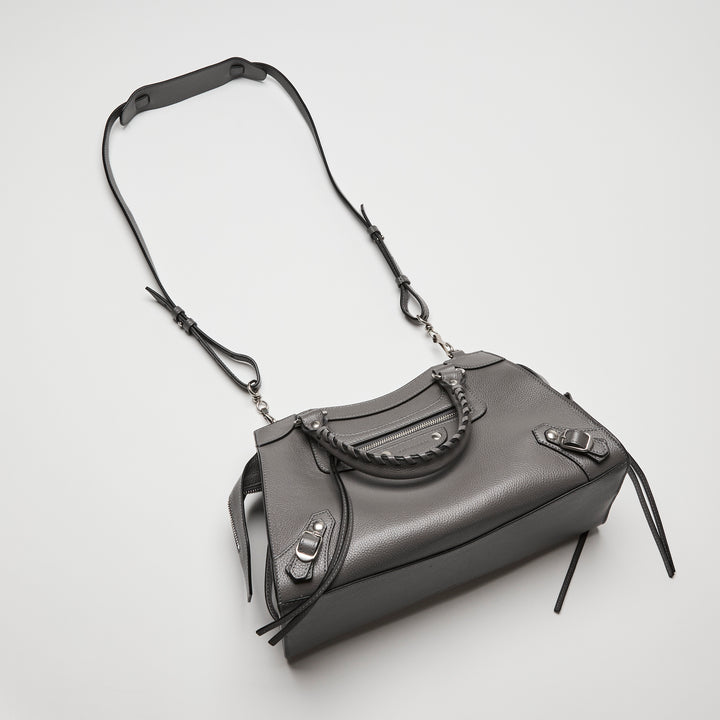Balenciaga Grey Grained Calfskin Leather Small Neo Classic City Bag