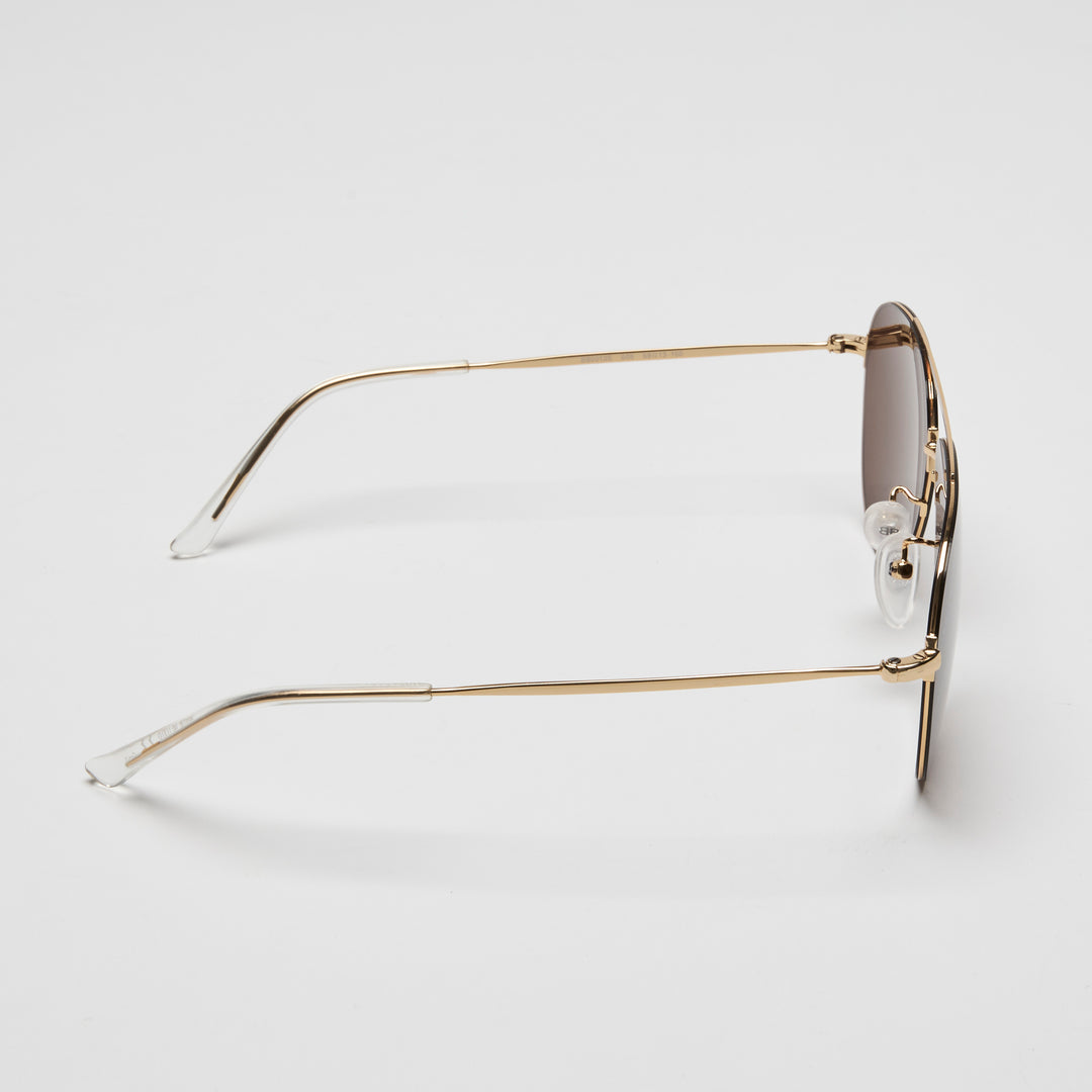 Balenciaga Gold-Tone Aviator Branded Lens Sunglasses