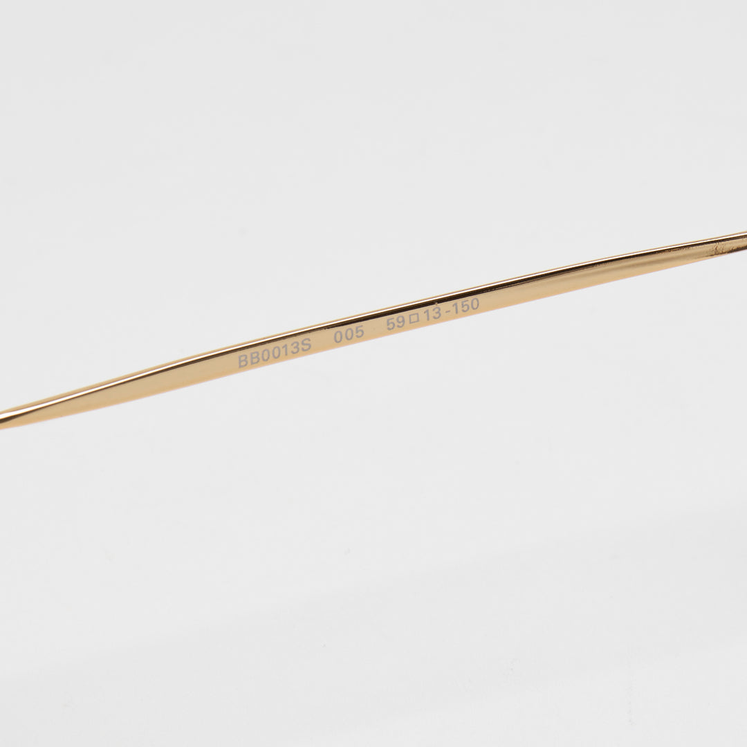 Balenciaga Gold-Tone Aviator Branded Lens Sunglasses