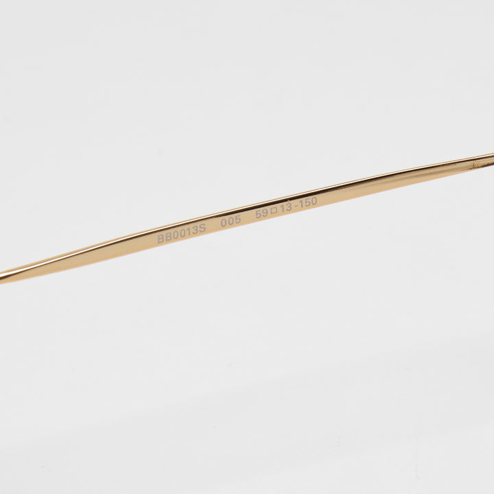 Balenciaga Gold-Tone Aviator Branded Lens Sunglasses