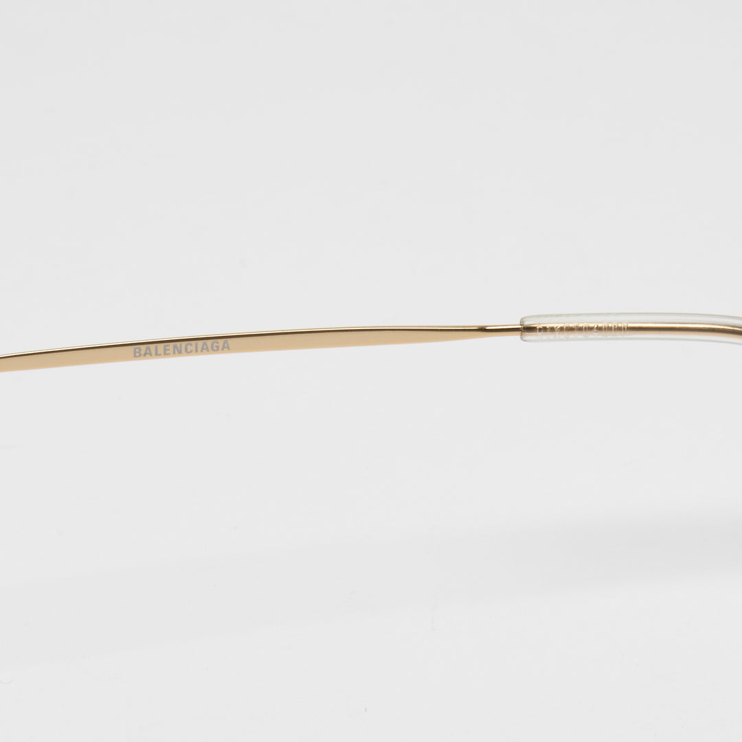 Balenciaga Gold-Tone Aviator Branded Lens Sunglasses