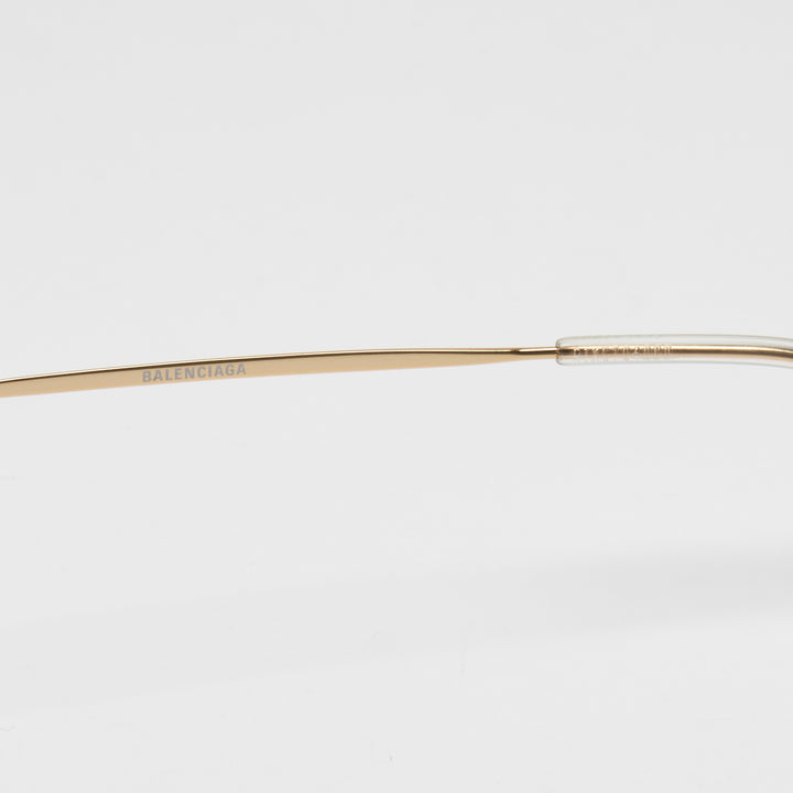 Balenciaga Gold-Tone Aviator Branded Lens Sunglasses