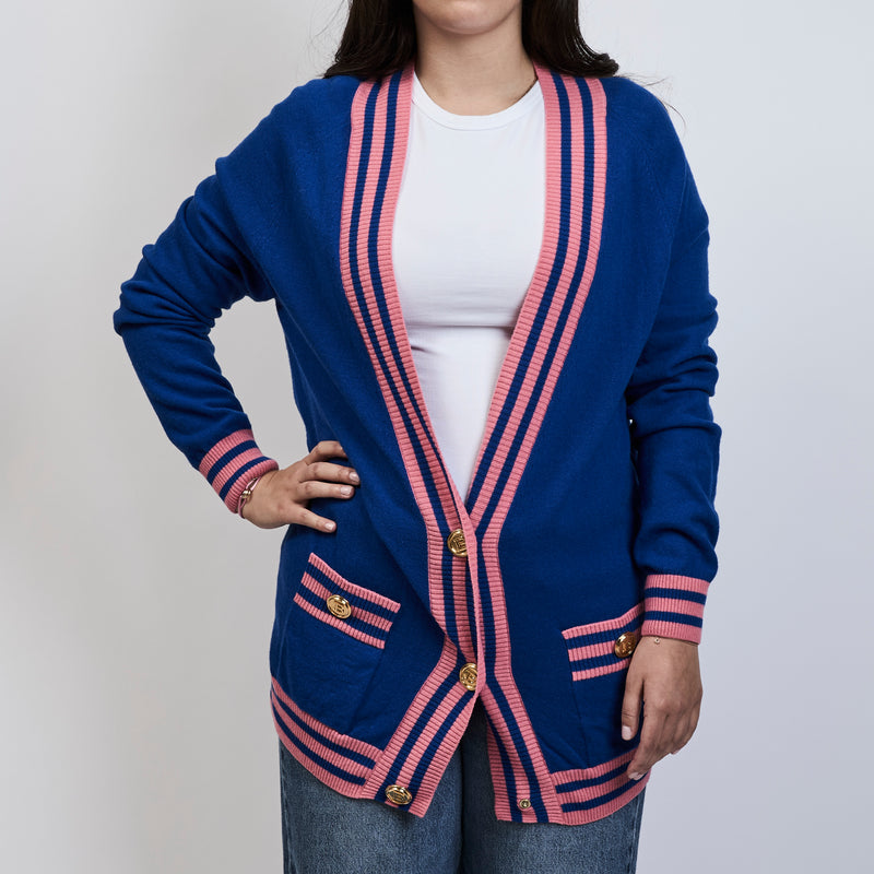 Balmain Blue and Pink Cardigan Size 36
