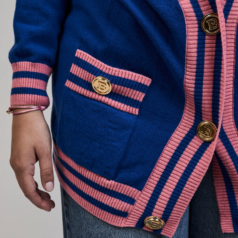 Balmain Blue and Pink Cardigan Size 36