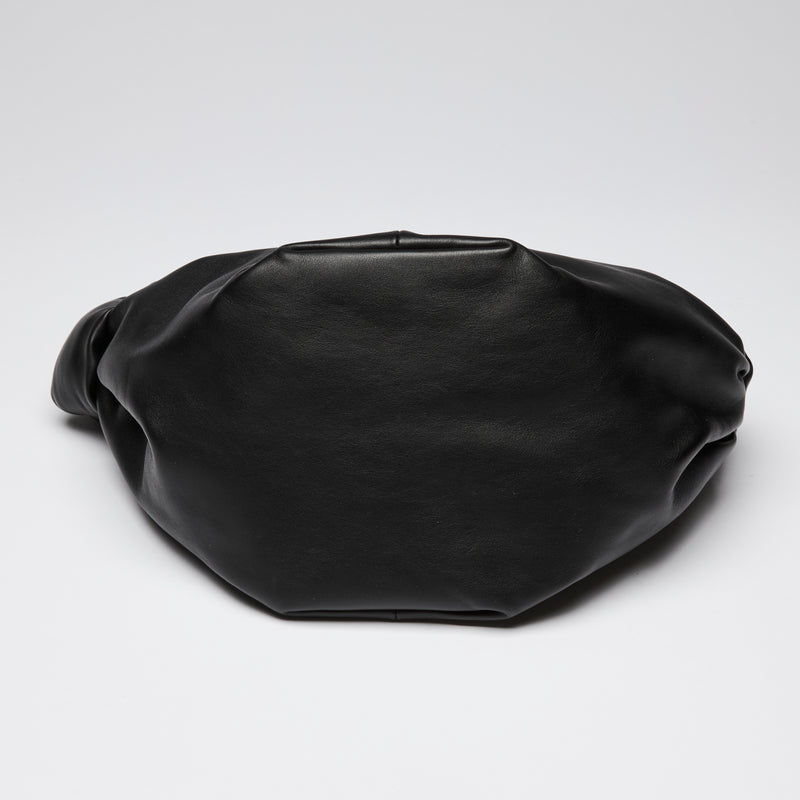Bottega Veneta Smooth Black Leather Mini Knot Handbag