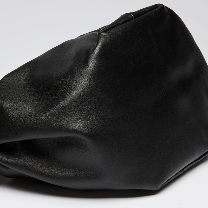 Bottega Veneta Smooth Black Leather Mini Knot Handbag