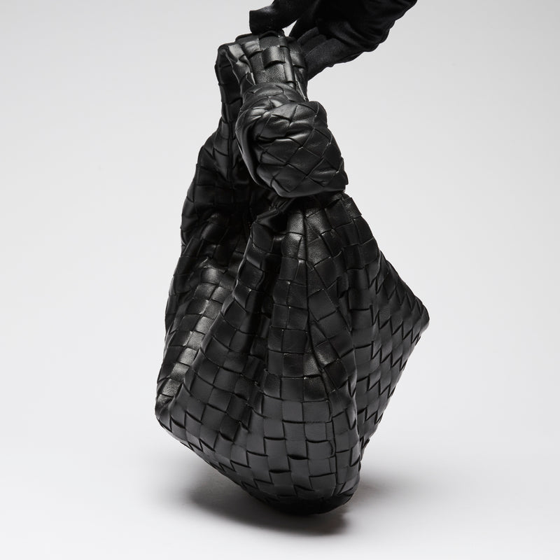 Bottega Veneta Black Woven Teen Leather Jodie Bag