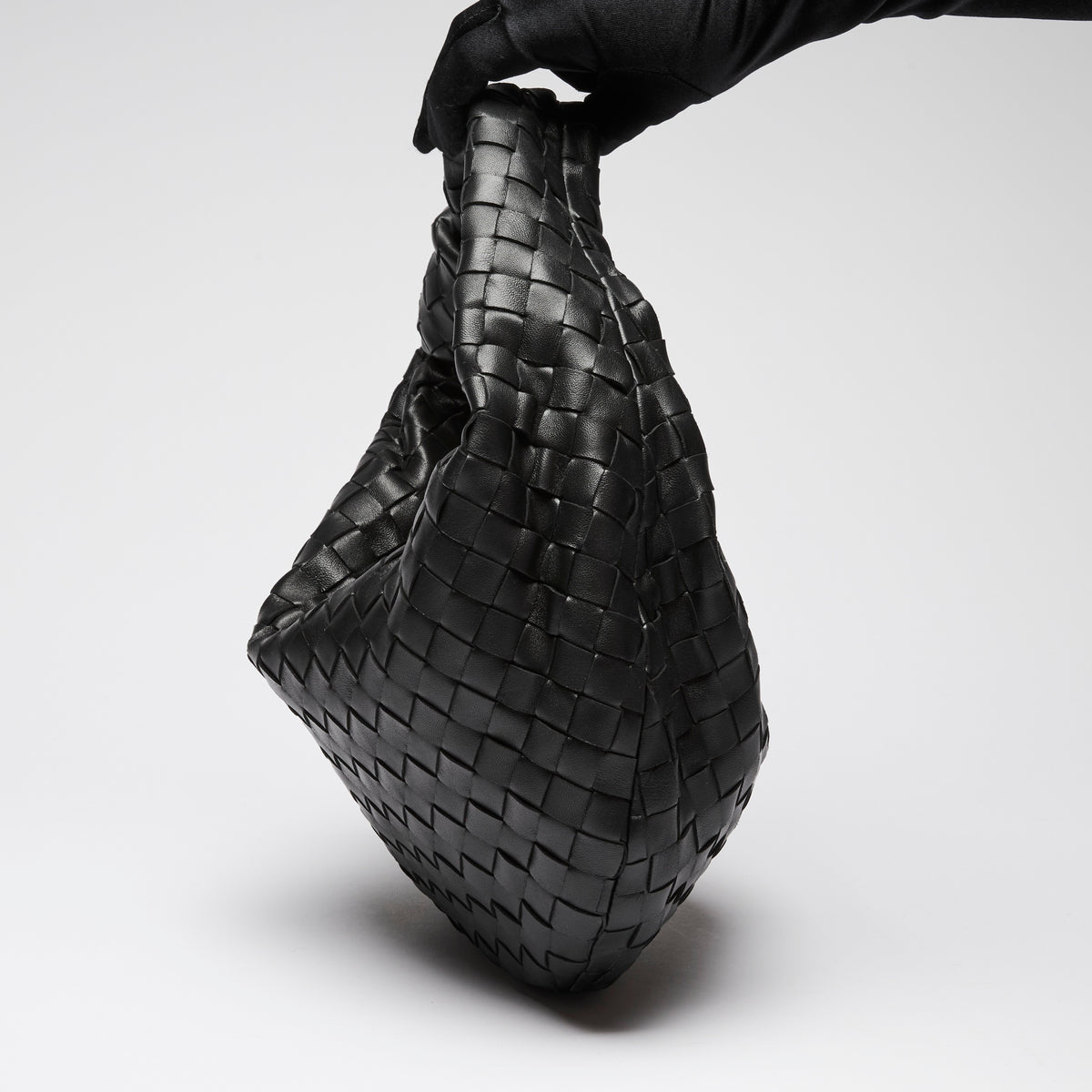 Bottega Veneta Black Woven Teen Leather Jodie Bag