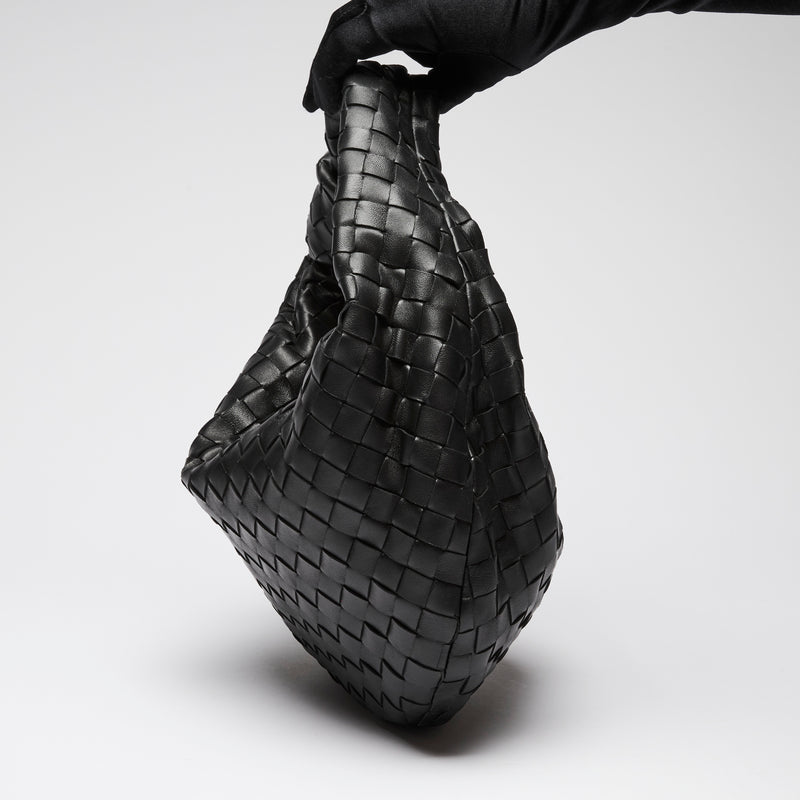 Bottega Veneta Black Woven Teen Leather Jodie Bag