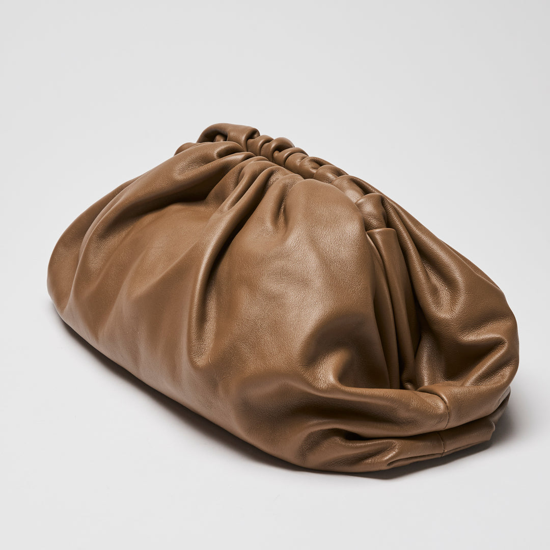 Bottega Veneta Brown Calfskin Leather "The Pouch" Clutch