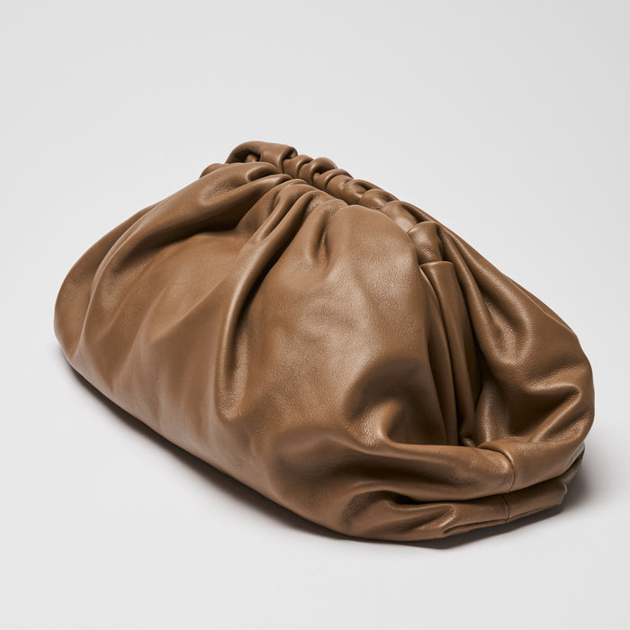 Bottega Veneta Brown Calfskin Leather "The Pouch" Clutch