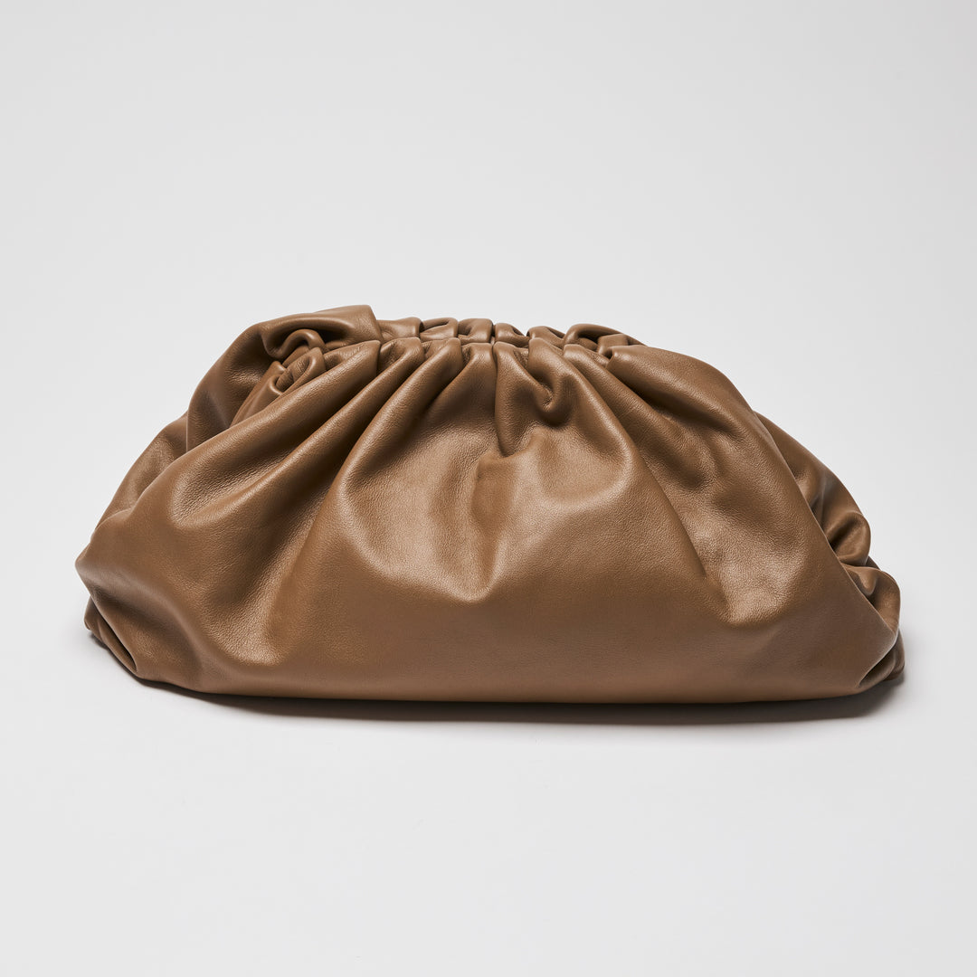 Bottega Veneta Brown Calfskin Leather "The Pouch" Clutch