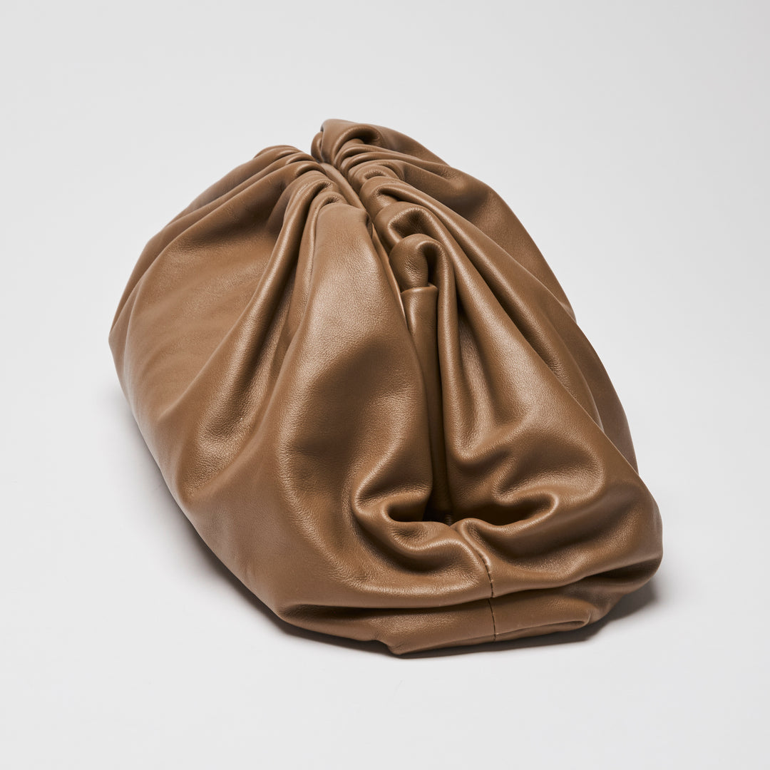 Bottega Veneta Brown Calfskin Leather "The Pouch" Clutch