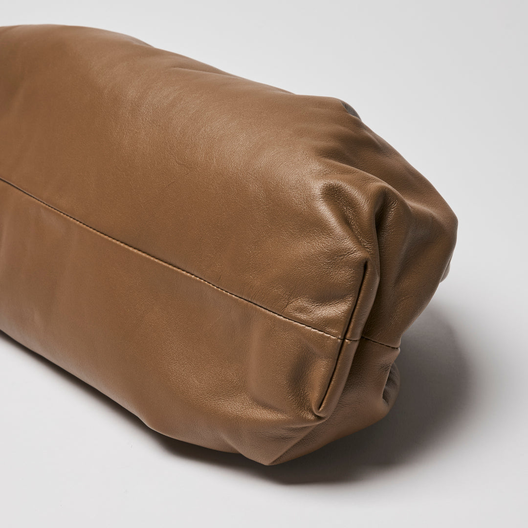 Bottega Veneta Brown Calfskin Leather "The Pouch" Clutch