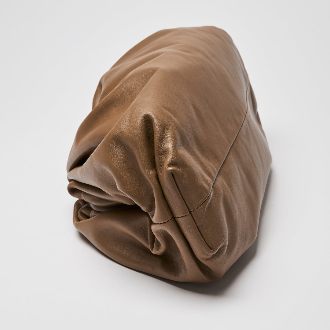 Bottega Veneta Brown Calfskin Leather "The Pouch" Clutch