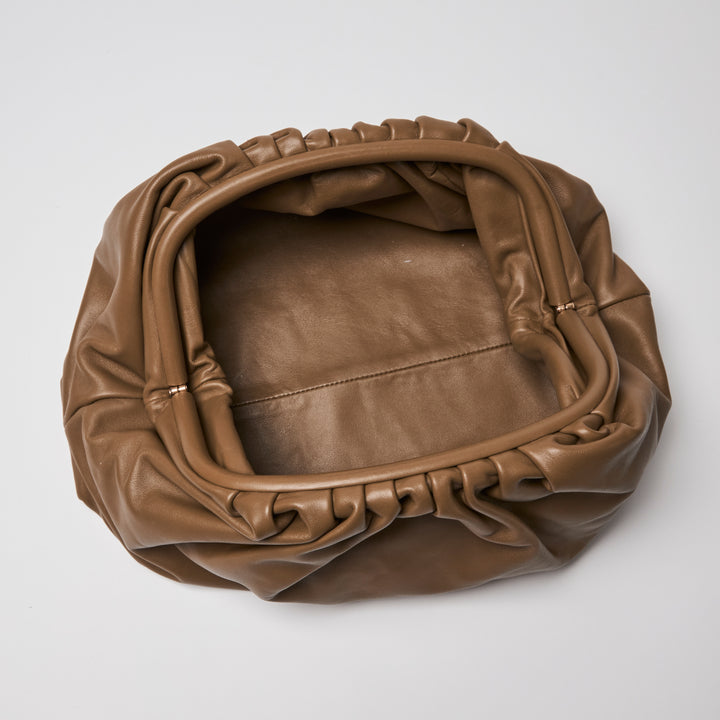 Bottega Veneta Brown Calfskin Leather "The Pouch" Clutch