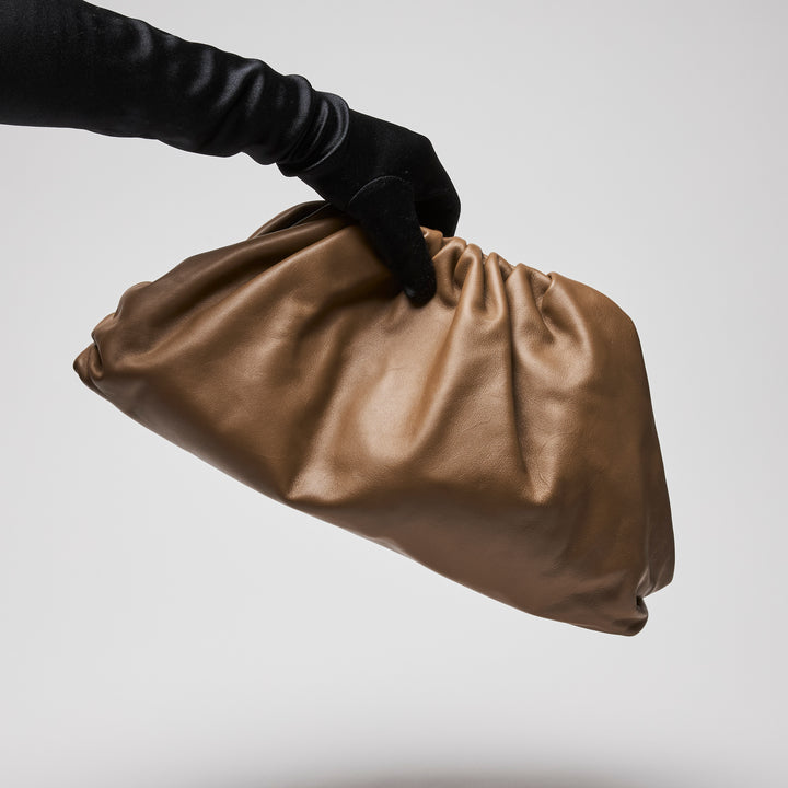 Bottega Veneta Brown Calfskin Leather "The Pouch" Clutch