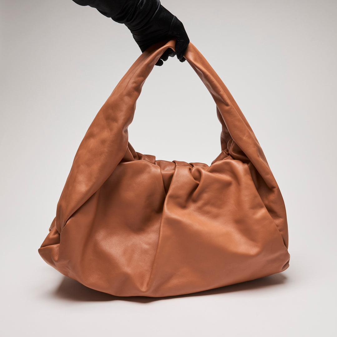 Bottega Veneta Orange Ochre Nappa Leather The Shoulder Pouch Hobo Bag