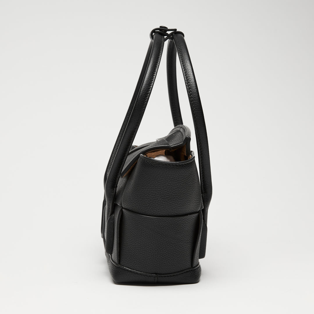 Bottega Veneta Black Intrecciato Grainy Calf Leather Mini Arco 29 Tote Bag