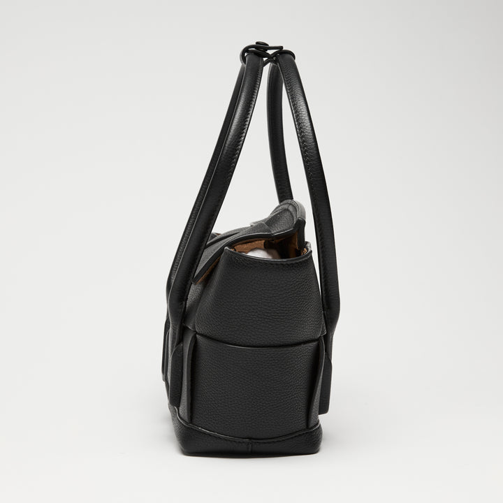 Bottega Veneta Black Intrecciato Grainy Calf Leather Mini Arco 29 Tote Bag