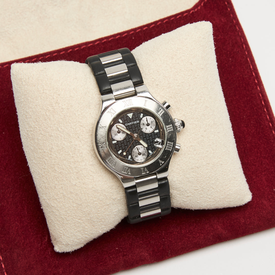 Cartier Stainless Steel Must 21 Chronoscaph Watch 32mm