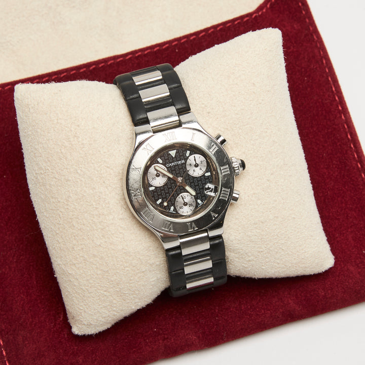 Cartier Stainless Steel Must 21 Chronoscaph Watch 32mm