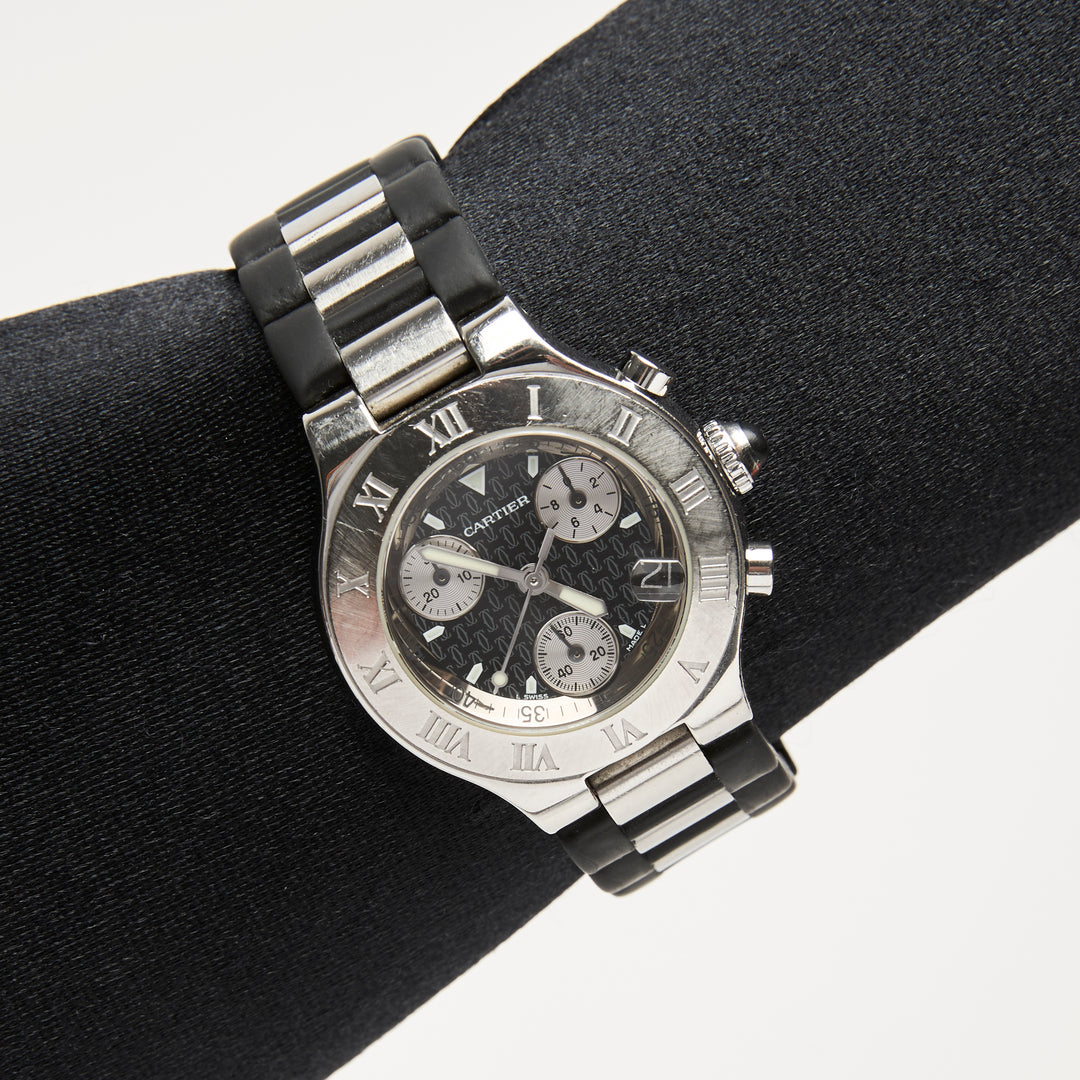 Cartier Stainless Steel Must 21 Chronoscaph Watch 32mm
