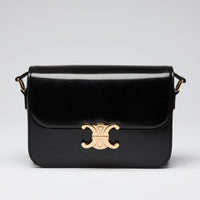 Celine Black Leather Classique Triomphe Bag